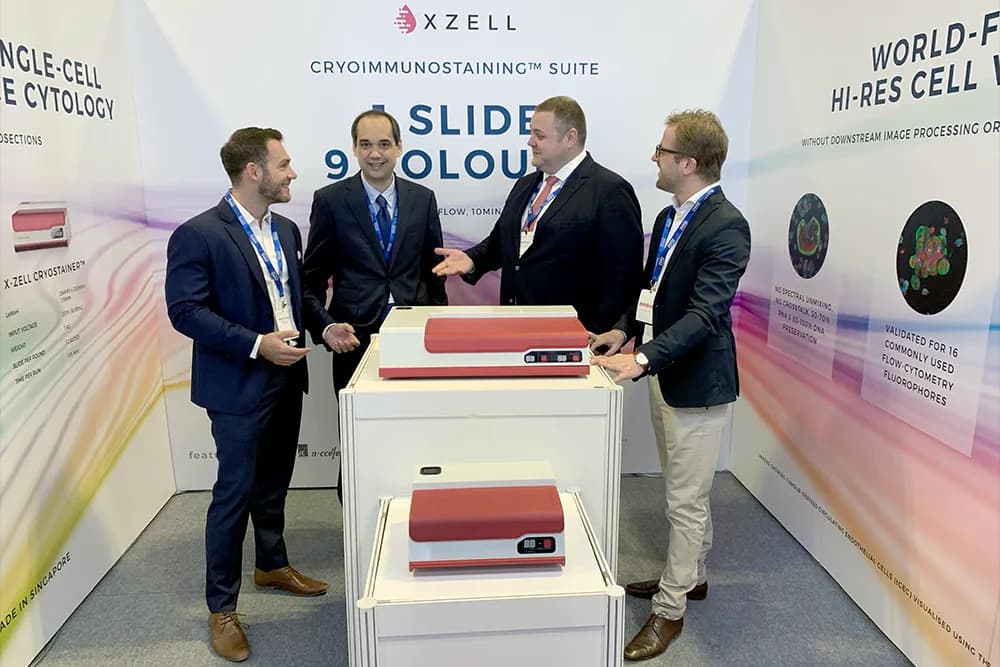 X-ZELL team with partners at an industry exhibition